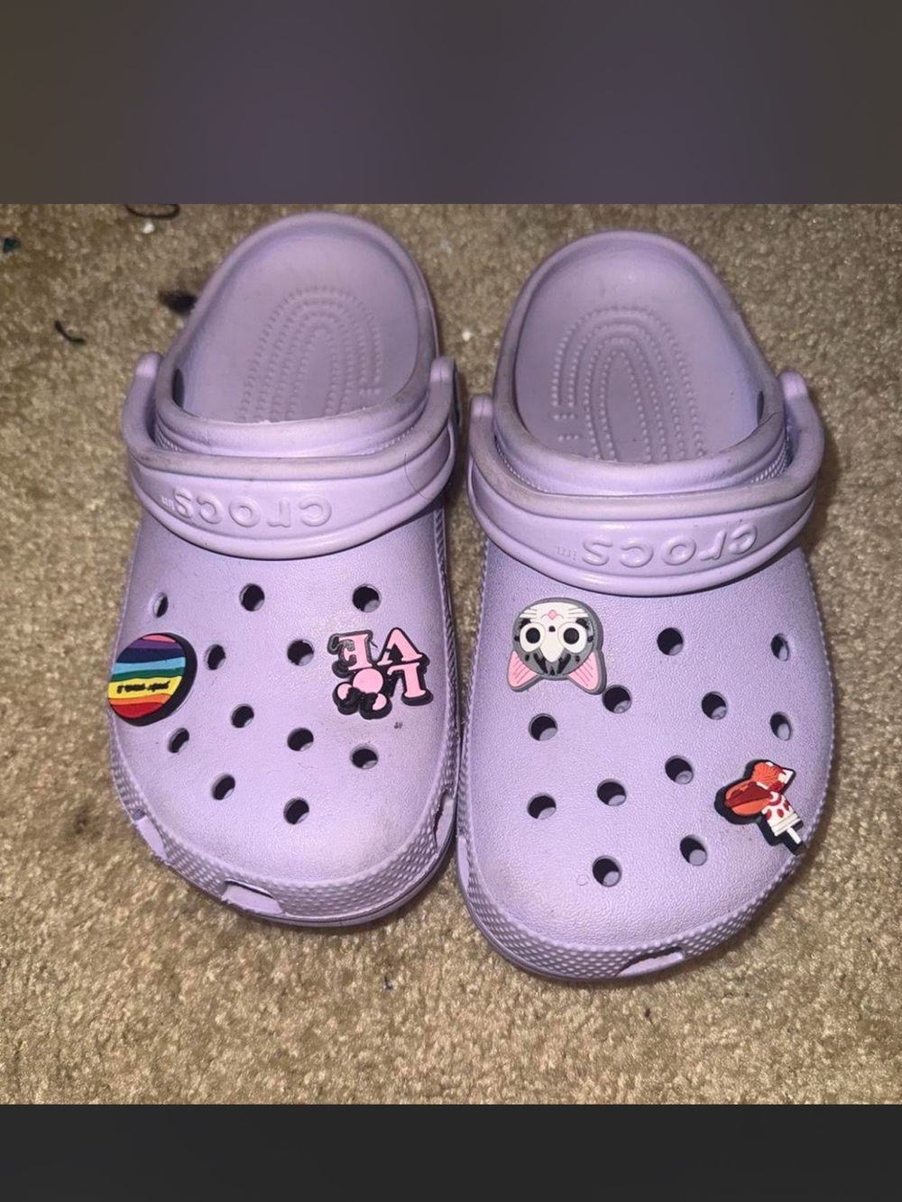 CROCS women’s  Classic Clog in Light Purple with Jibbitz Charms